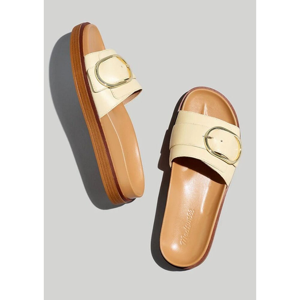 Madewell Cream Sandals with Gold Accent
